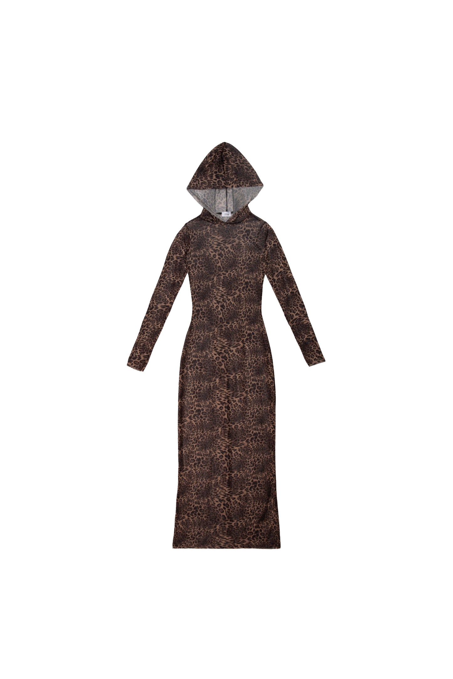 Leopard Mesh Hooded Dress